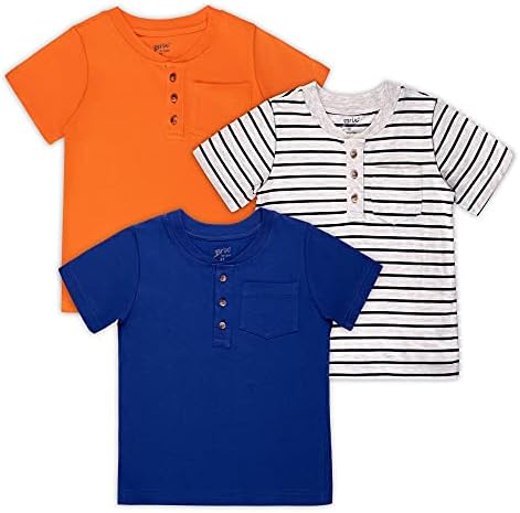 Ризи с къс ръкав Брикс Boys – Дрехи за деца, 3 серии тениски Henley с джобове.