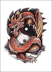 Временни татуировки с драконьими мастило, 10 Фантастични татуировки с дракони, листове с 3.5 x 2.5