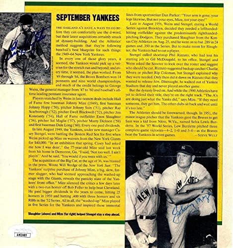 Джони Миз Айнос Слотер Подписа Статия в списание С Автограф от JSA AH03485 - Списания MLB С Автограф