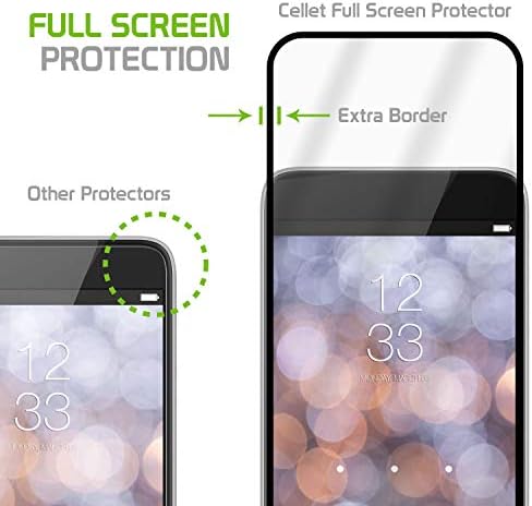 Защитно фолио за екрана от ултра-тънък закалено стъкло Cellet с пълно покритие, Защищающая от надраскване, Небьющаяся делото твърдост 9H, Съвместима с iPhone 11 Pro - Xs - X