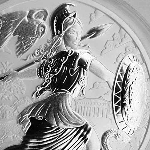 2022 rv 1 унция Сребърни монети на Атина от Тувалу - Серия Боговете на Олимп, Брилянт, без лечение (в капсули), $1 Продавач на БУ