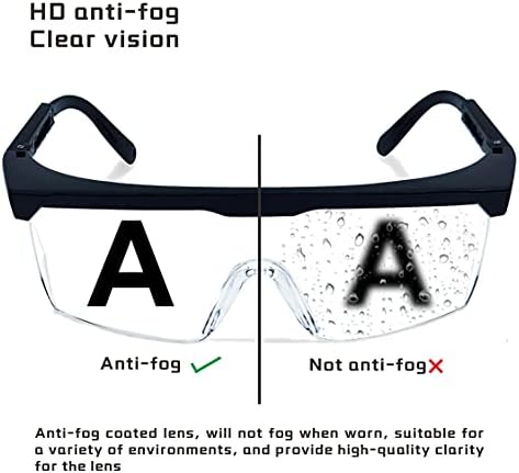 Puzyun [5 опаковки] Черни Защитни очила, Прозрачни Защитни очила Срещу замъгляване /драскотини, Предпазни очила за защита на очите