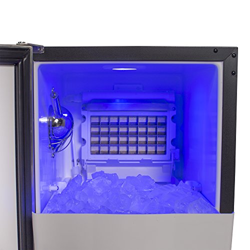 Машина за приготвяне на прозрачни кубчета лед Maxx Ice MIM50P 65 паунда премия с източване си помпа, син на led и вграден подсоединителем,
