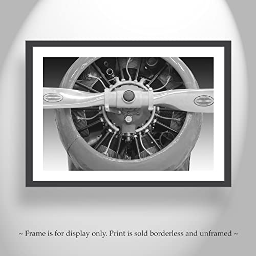 Подарък за Пилота на самолета Стенно изкуство в черно-бял цвят