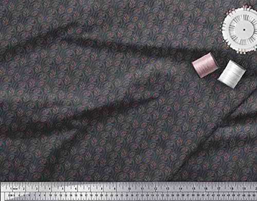 Памучен трикотажная плат Soimoi оставя върху плат с принтом парцела ширина 58 см