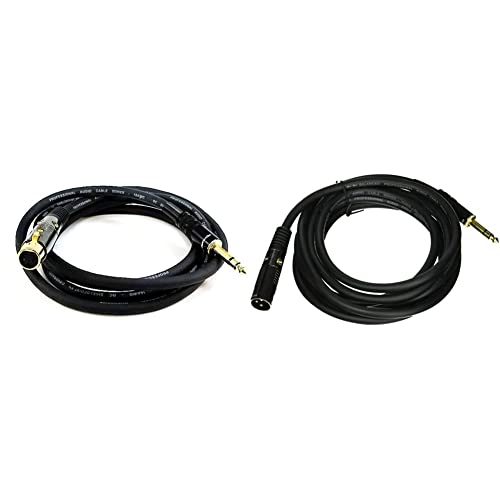 Monoprice 104768 3-Крак кабел Premier Series XLR конектор 1/4 инча TRS 16AWG златисто кафяво