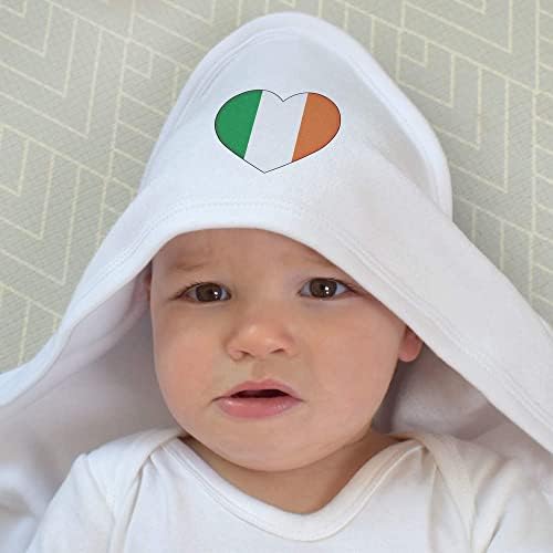 Бебешка хавлиена Кърпа с качулка Azeeda 'Ireland Flag Love Heart' (HT00021099)