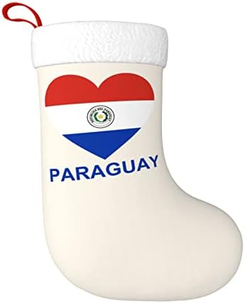 QG ZZX Любов Парагвай Коледен Отглеждане на Коледни Чорапи, Камина Окачен на Стелката 18 Инча(А) А) Празнична Украса