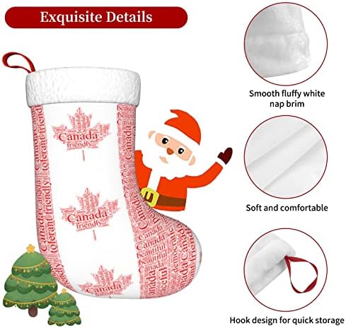 QG ZZX Канадски Флаг Думата Изкуство Коледен Отглеждане на Коледни Чорапи, Камина Окачен на Стелката 18 См Празнична Украса