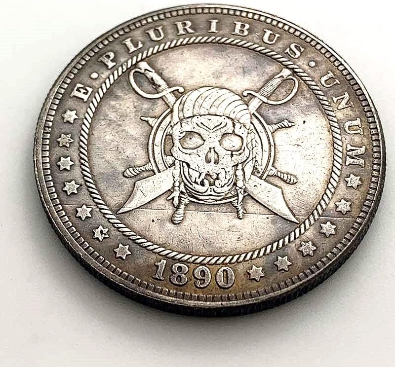 1890 Скитащи Монети Pirate Месинг Стара Сребърен Медал Колекционерски Монети Чеканная Мед Сребърни Монети Възпоменателни Монети