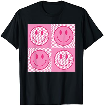 Ярка Тениска С Улыбающимся Лице в Клетката, Мем, Розово Щастливо Лице