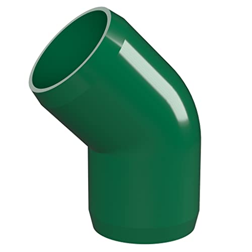 FORMUFIT F01245E-GR-10 Фитинг от PVC с 45-градусным свита, Мебелен, размер 1/2 , зелен (опаковка от 10 броя)