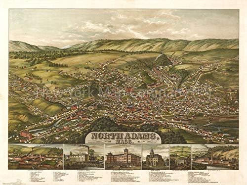 Карта 1881 г.| Норт Адамс, Масачузетс| Масачузетс|Северна Адамс|North Adams Mass|Съединените Щати