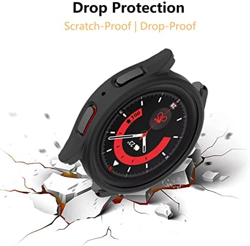 HOMTERN 2-Pack Седалките, Съвместим с Samsung Galaxy Watch 5 Pro 45 мм, Твърд калъф за PC, устойчив на удари, надраскване Защитен