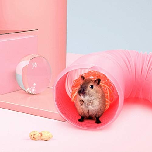 Тунел за малки животни, 2 Сгъваеми Пластмасови Тръбни Тунели за морски Свинчета и 3 опаковки Билкови Топки, Забавни Играчки за Дресура