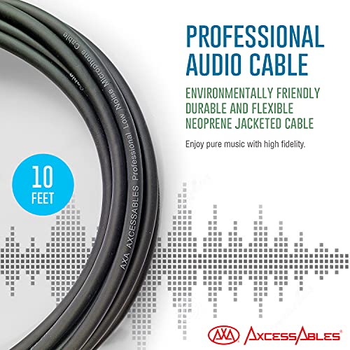Аудио кабел AxcessAbles 1/8 Стерео конектор Mini-Jack за две съединители XLR - 10 метра | 1/8 TRS конектор Dual XLR конектор Y-Сплитер | 3.5 мм стерео жак Mini-Jack за две съединители XLR | AxcessAbles AXC