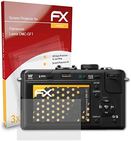 Защитно фолио atFoliX, съвместима със защитно фолио Panasonic Lumix DMC-GF1, Антибликовая и амортизирующая защитно фолио FX (3X)