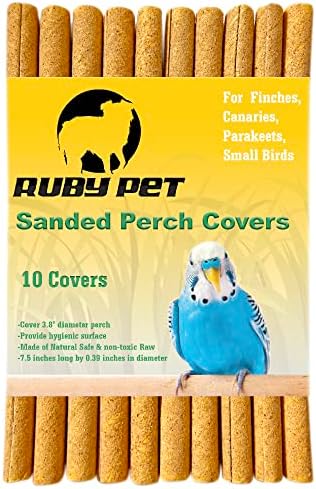 Седалките за жердочек Ruby Pet Bird - 10 броя Хартиени консумативи с Полирана чакъл за папагали, чинки и канарчетата