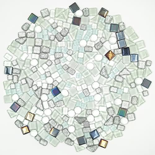 1,1 килограма Цветни Нередовни Кристални Мозаичных Стъклени Плочки за Бродерия, Обемни Различни форми, Малки Парченца на Мозайката
