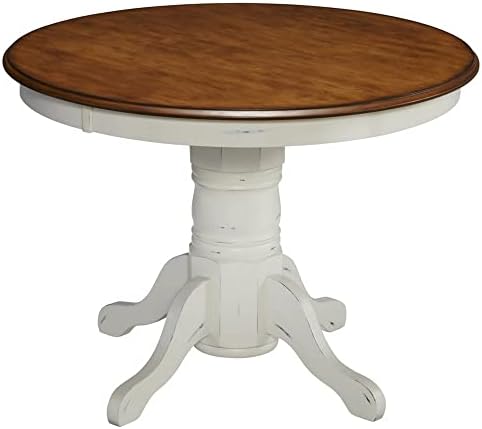 Френски селски дъб / бяло 42 Кръгла маса на стойка от Home Styles