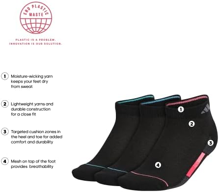 дамски чорапи adidas Superlite Stripe 3.0 с ниско деколте (3 двойки) спортен cut адидас компресирани дъга
