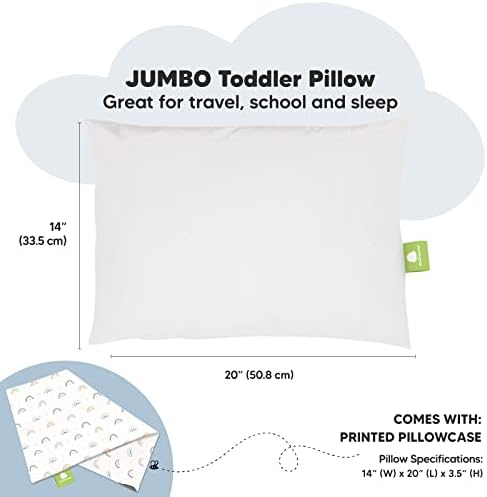 Възглавница за деца KeaBabies с калъфка, в размер на 14X20 и 2 и с малко пари органични чаршаф за легло за момчета и момичета - Меки възглавници за сън от органичен памук, за ?