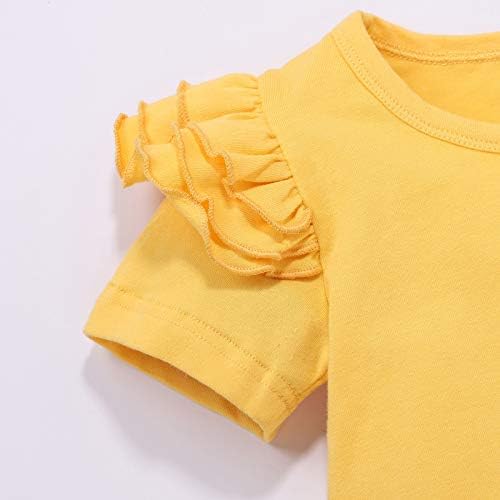 Комплект дрехи за момиченца 3 бр., Подаръчен комплект от 23 теми (жълто, 3-6 месеца)