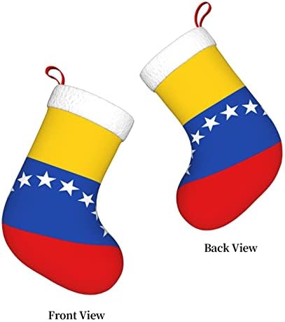 AABSTBFM Знаме на Венецуела Коледни Чорапи Манто Окачени Чорапи за Семейна Коледна Украса Празничен сезон декорация За Партита