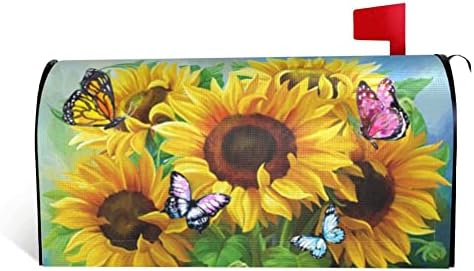 Летните Покривала за пощенски кутии с пеперуди-Слънчогледи, Магнитни Тайна за пощенски кутии Стандартен Размер с цветен Модел, Интериор