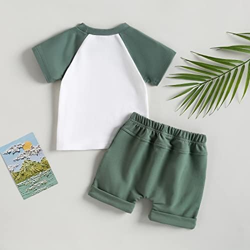 FIOMVA/ Облекло За Малки Момчета, Тениска Mamas Little Dude с къс ръкав, Блузи, Панталони за Джогинг, къси Панталони, Комплект Летни Дрехи