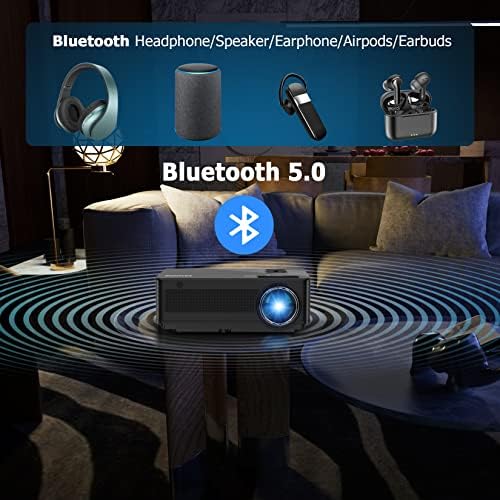 2023 Актуализиран собствен проектор 1080p WiFi, Bluetooth FANGOR 450 ANSI /13000L Full HD, За да се кинопроектора на открито с поддръжка