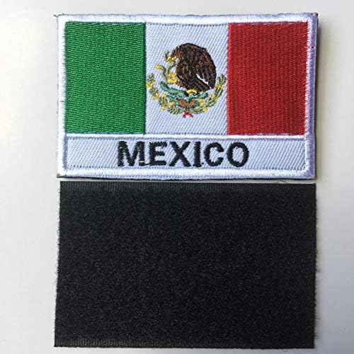 Емблемата на националното знаме на Мексико, на бродирани желязо нашивке (2 x 3) (Текст от Мексико)