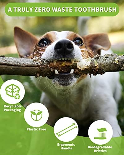 Четка за зъби за домашни любимци - 6 Опаковки Бамбукова четка за зъби за кучета Котки - Мека Четина - Нежна четка за Зъби за домашни