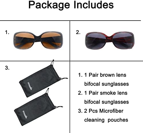 Дамски Бифокални очила HYKaada, 2 опаковки, Реколта Очила с защита от Uv