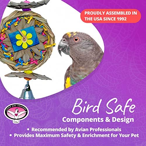 Супер Bird Creations SB611, Играчка за птици с клюн, като Средният размер на птици, 9 x 5 x 4