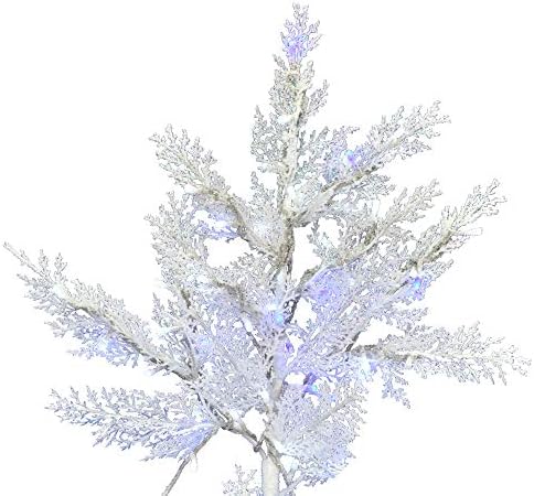 Изкуствена Коледна Елха от Кедър Бор Vickerman 5,5 x 47 см, с ниско напрежение led Бяло-Сини Широкоъгълни Блещукащите светлини 3