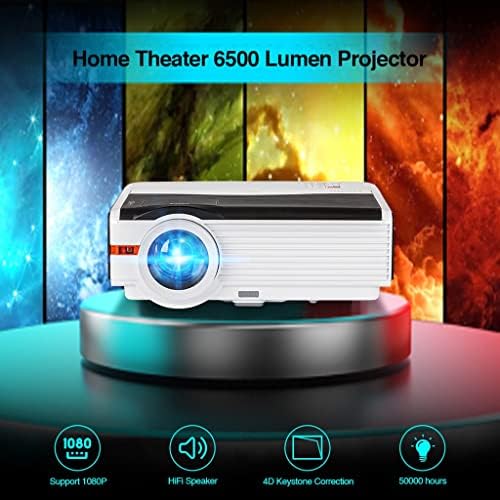 Домашен проектор HGVVNM Led Кино с разделителна способност от Full Hd 720p, видео проектор Безжичен Airplay с контраст 8000:1, безплатна