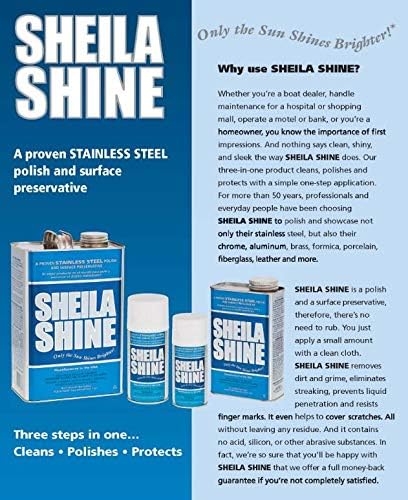 Sheila Shine - 1 Галон - Полироль за неръждаема стомана SS - 128 - 1 x 1 Галон - На маслена основа - Прозрачен