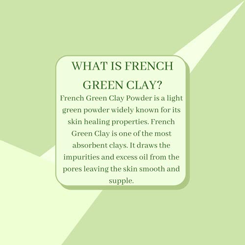Френска прах от зелена глина от meesha | 100 g (3,5 oz) | Натурална пудра на прах от зелена глина | Веганская и без жестокост