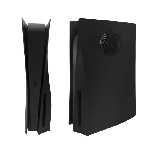 ZBBLZMM PS5 Plates Black за Playstation 5 Disc Edition | Режийни панел PS5 с вентилационни отвори за допълнително отвеждане на топлината