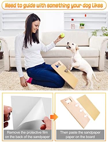Подложка за драскане за кучета - Здрава дъска за драскане за кучета с 4 наждачными книжа, безопасна и ефективна за почистване на