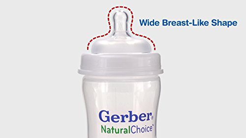 Бутилка NUK Gerber Natural Choice с широко гърло и соской с бавен поток, 5 унции (опаковка от 3 броя)