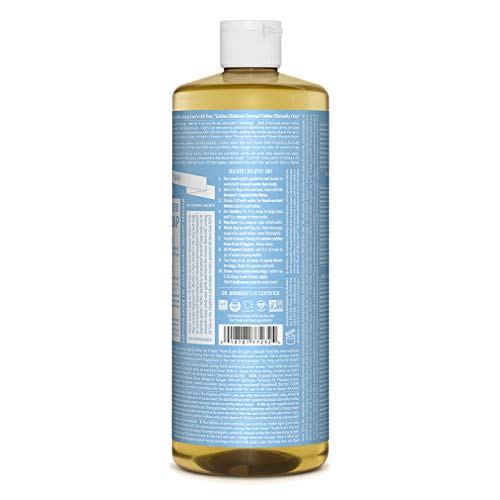 Dr. Bronner's - Течен сапун от чиста Кастилска (детско без мирис, 32 грама, 2 опаковки) - Произведено на базата на органични масла,