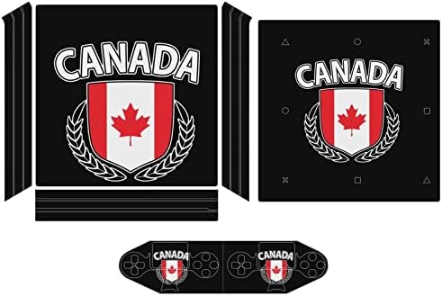 Стикер с изображение на знамето на Канада във формата на кленов лист, стикер за PS4 Тънък стикер за PS4 Pro, съвместима с контролер