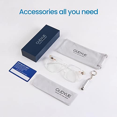 Очила GUDVUE със синя светлина с Голям размер, За четене на компютър/ игри / Телефони, Със защита от отблясъци/UV400/ Напрежение