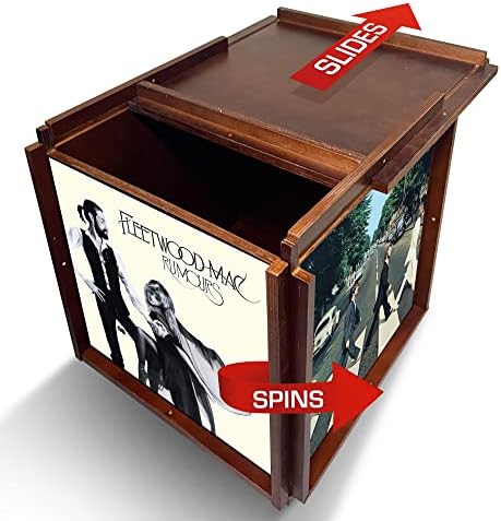 Съхранение на грамофонни плочи DIVINYLY - Дървена Винил Куб За съхранение, Vinyl Витрина, Винил кутия, стойка за албуми, Склад за