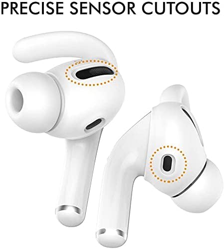 AhaStyle 3 двойки покривала за ушни куки AirPods Pro [Добавен калъф за съхранение] против хлъзгане, капаци за ушите Аксесоари, Съвместими с Apple AirPods Pro (бял)