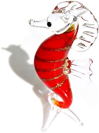 JingShiY Цветни Кристални Фигурки на животни под формата на Хипокампуса, Стъклен Морско Конче, Мини, Выдуваемый Ръчно, Модерни плавателни