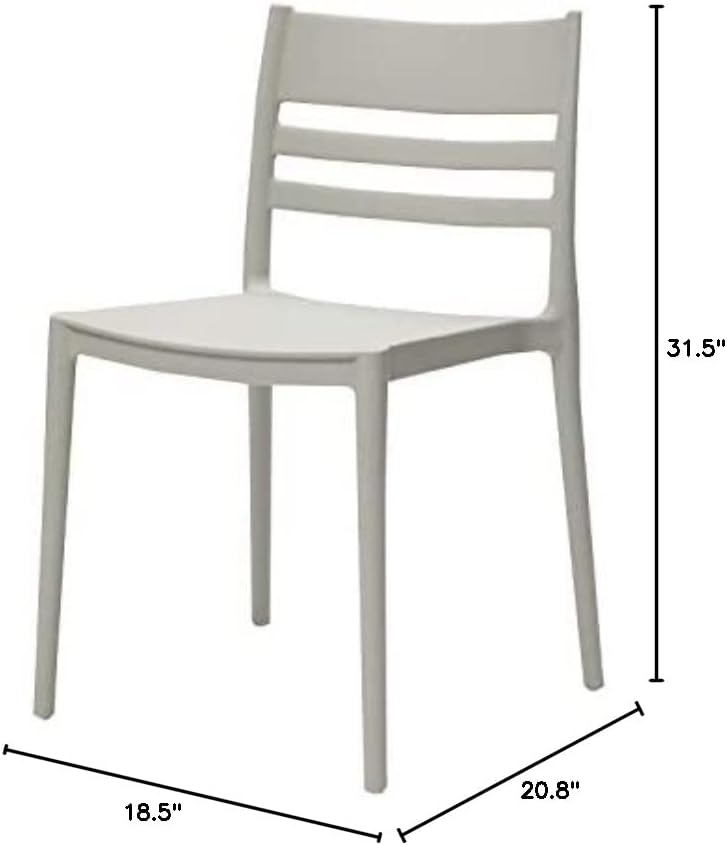 Трапезария стол Basics светло сив, без подлакътници, с прорезной облегалка - Комплект от 2 теми, висококачествена пластмаса