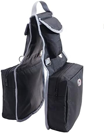Седельная чанта Majestic Ally от еко-кожа с сетчатыми джобове - черен